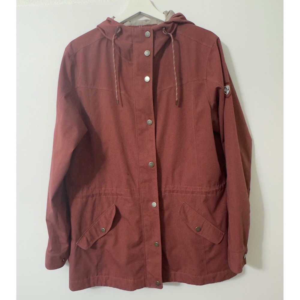 KUHL Projekt Jacket Womens XL Brick Red Hooded Utility Anorak 2173